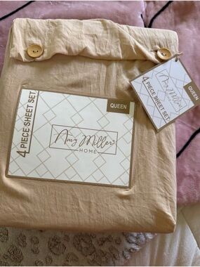 Queen 4-Piece Sheet Set - Beige